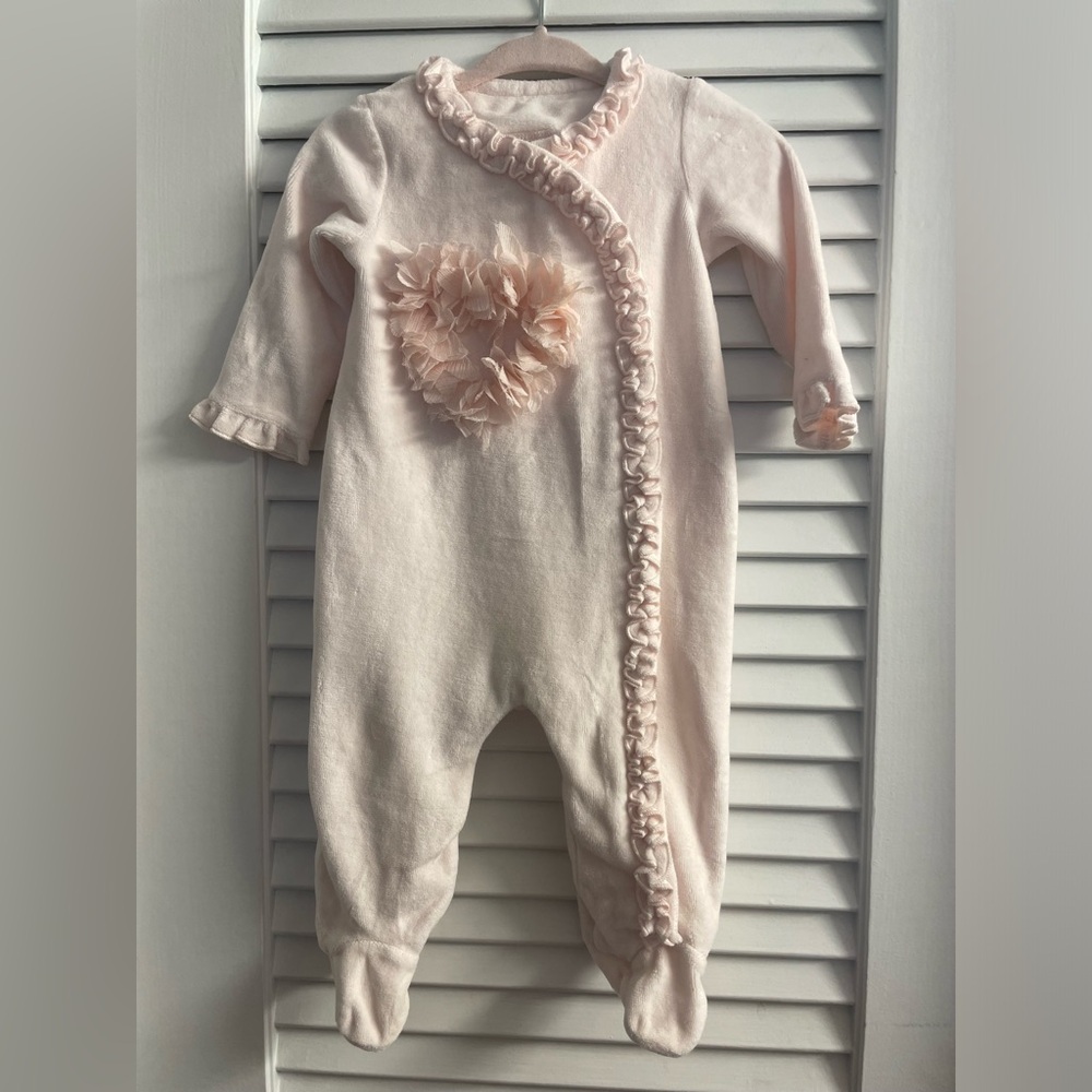Bloomie’s Baby 9 Month One Piece Sleeper/Body Suite - Terry Blend/Tulle Accents